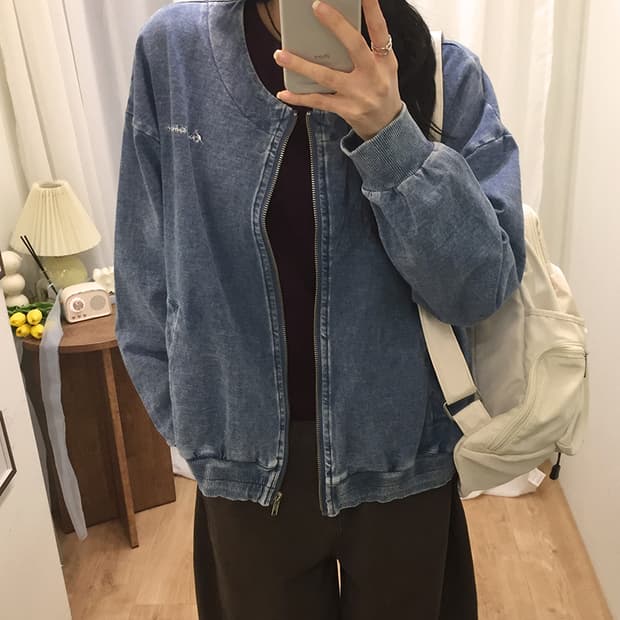 Women Kangol Denim Jacket 100