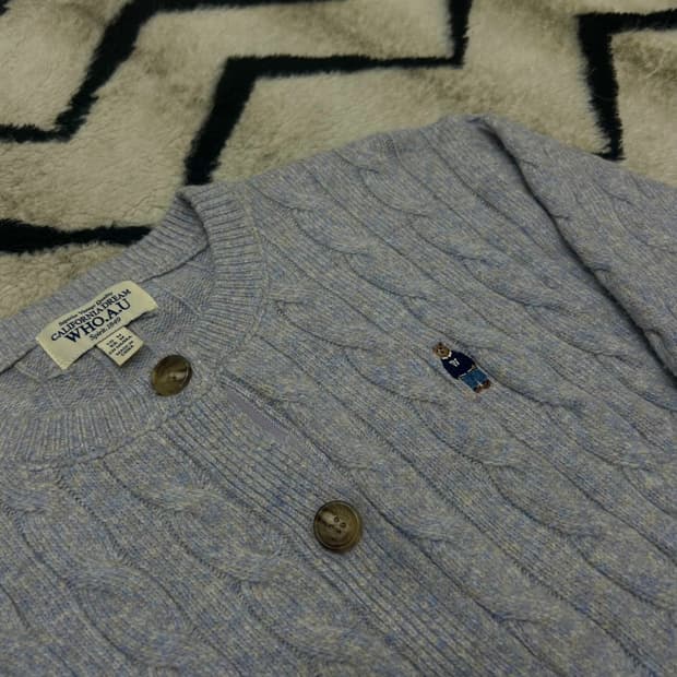 [M]후아유 스티브 보카시 케이블 가디건/퍼플