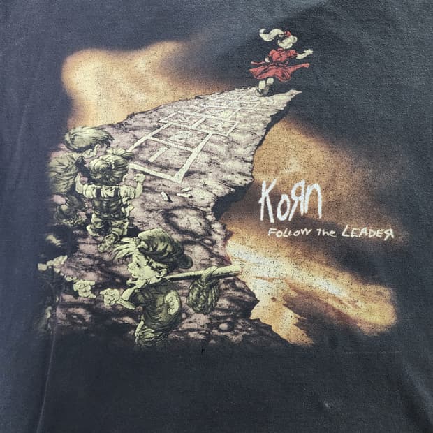 [L] 90s 콘 Korn 빈티지 밴드티 ver. 데미지