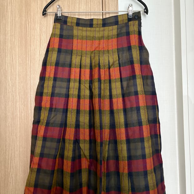 빈티지 체크 스커트