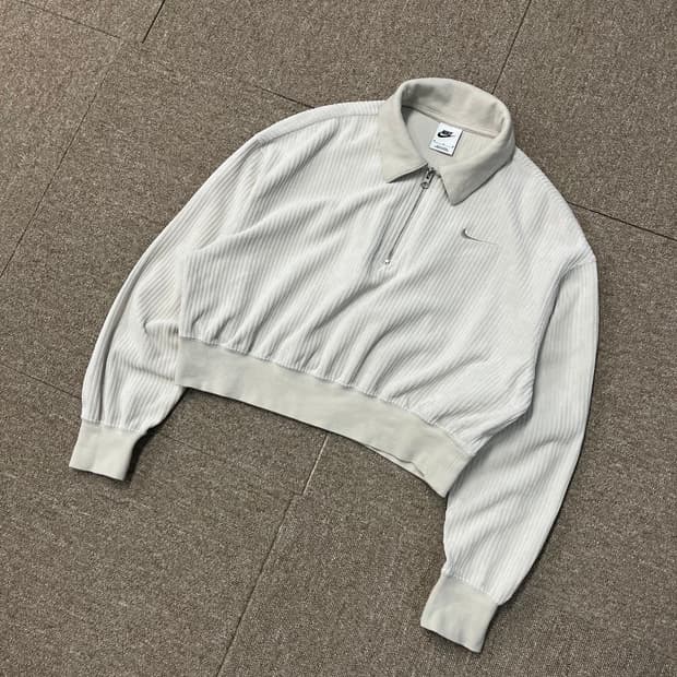 나이키 코듀로이 크롭 반집업