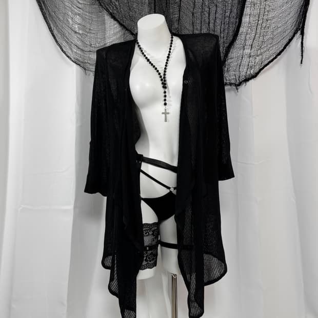 black cardigan