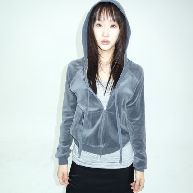 벨벳 투웨이 후드집업