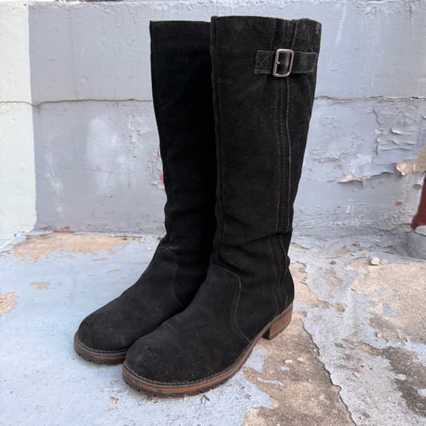 스웨이드 블랙 롱부츠 270