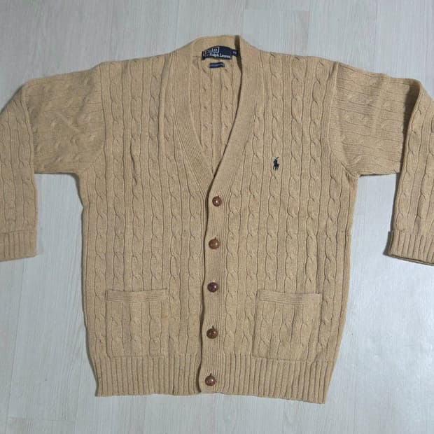 (착샷) 폴로 랄프로렌 가디건 케이블 코튼