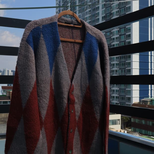 LMC 아가일 패턴 가디건 