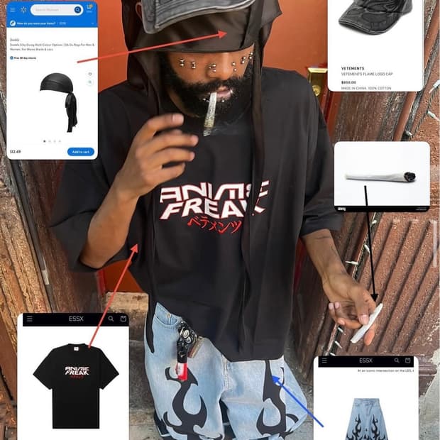 [L] 00s 빈티지 아니메 프릭 티셔츠