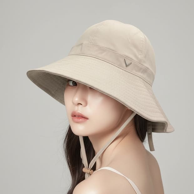 캘러웨이 리본 버킷 모자 베이지 M