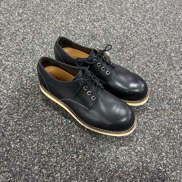 호킨스 4인치 플레인 블랙 가죽 로우 워커 B3938