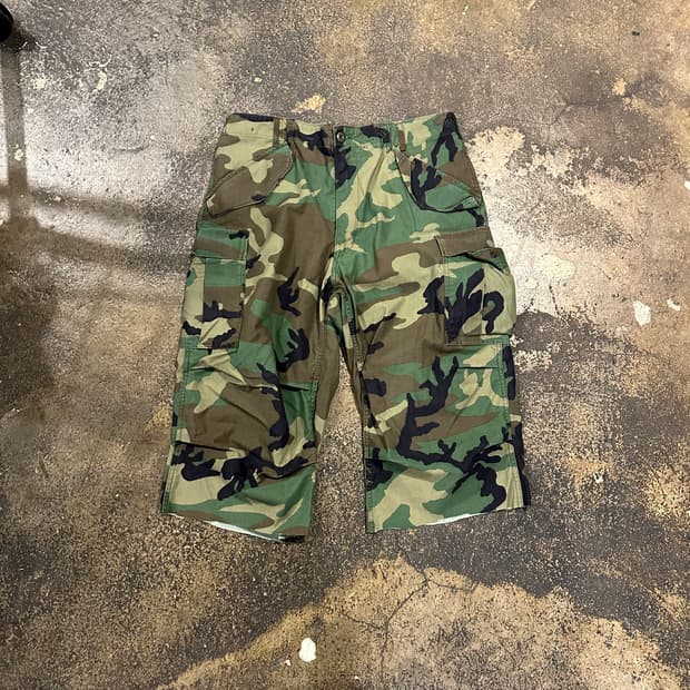 빈티지 80s M65 우드랜드 필드 팬츠 컷 오프