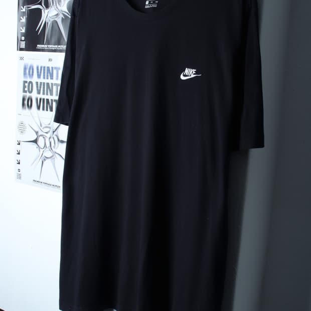 (2XL-4XL) 나이키 반팔 티셔츠 빅사이즈 스몰로고 블랙-7B39