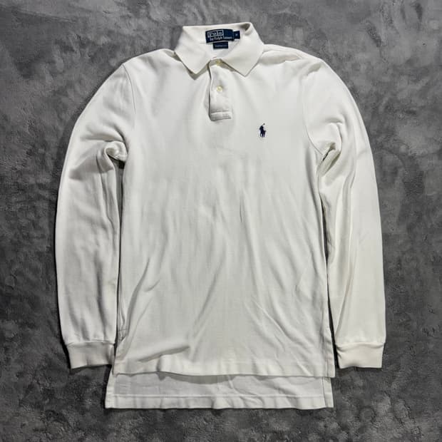 폴로 랄프로렌 화이트 긴팔 카라티