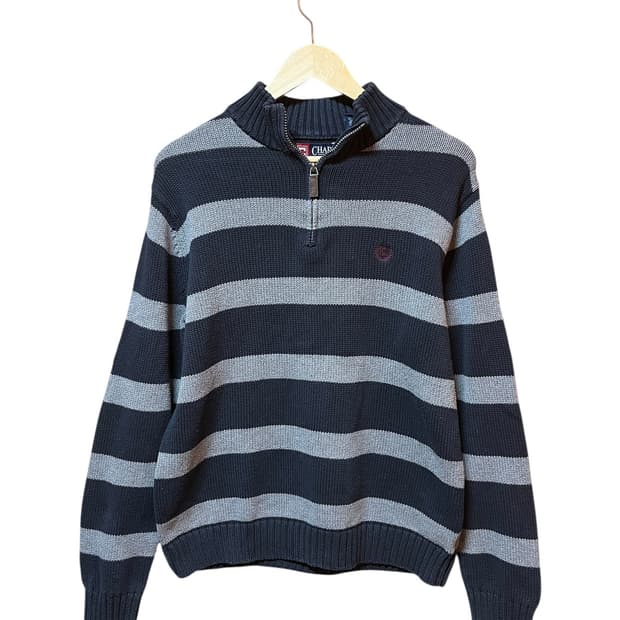 Chaps Striped Half-Zip Sweater M