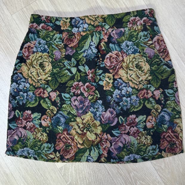 빈티지 플라워 숏 스커트 