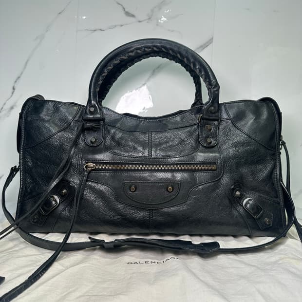 [A+ 정품] 발렌시아가 시티 모터백 파트타임 블랙