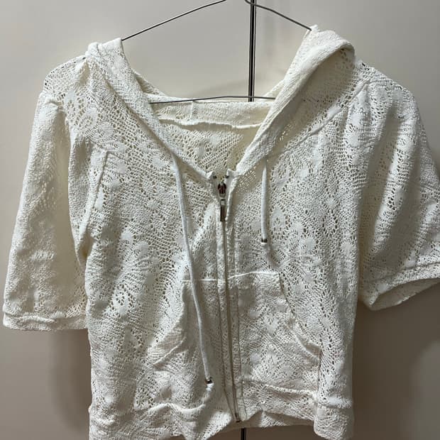 빈티지 페어리 크롭 집업 가디건 크로셰 데스라이즈 데라