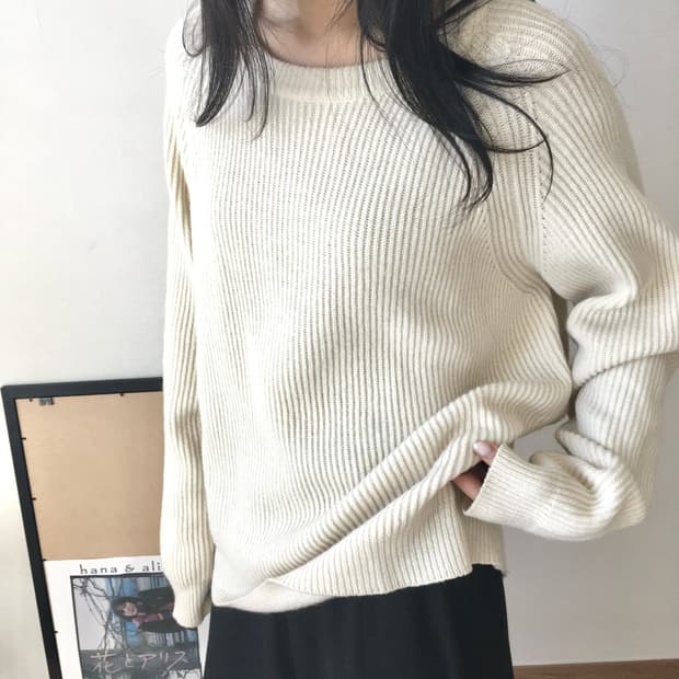 빈티지 베이직 울 니트