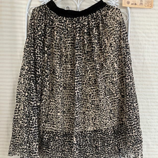 빈티지 레오파드 레이스 스커트 937 y2k 스트릿 갸루 펑키 일본빈티지