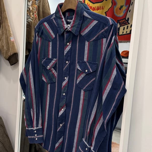 90s Wrangler 랭글러 스트라이프 웨스턴 셔츠