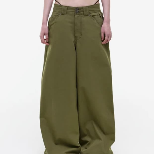 오퍼스0012 멜티드 코튼 팬츠 카키 m