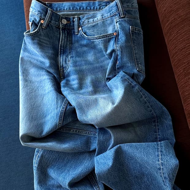 5pkt denim wide straight pants