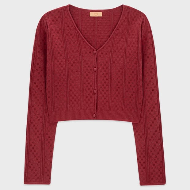 Sinoon Scallop Punching Cardigan Set