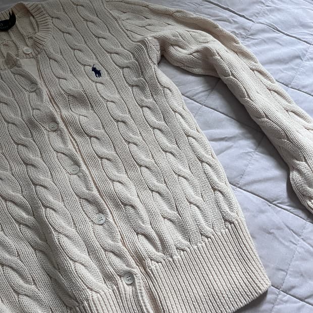 (실착5회미만) Polo 아이보리 니트 가디건 판매