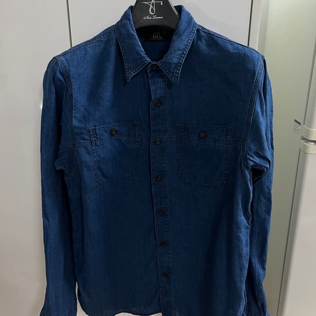 RRL 더블알엘 인디고다잉 린넨 워크셔츠 M