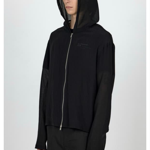플라스틱프로덕트MPa VEIL CREPE HOODED ZIP JACKET