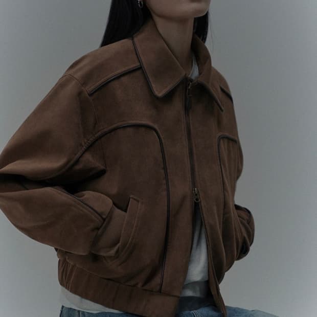 라퍼지 포 우먼 버핑레더 파이핑 블루종 스웨이드 브라운 판매