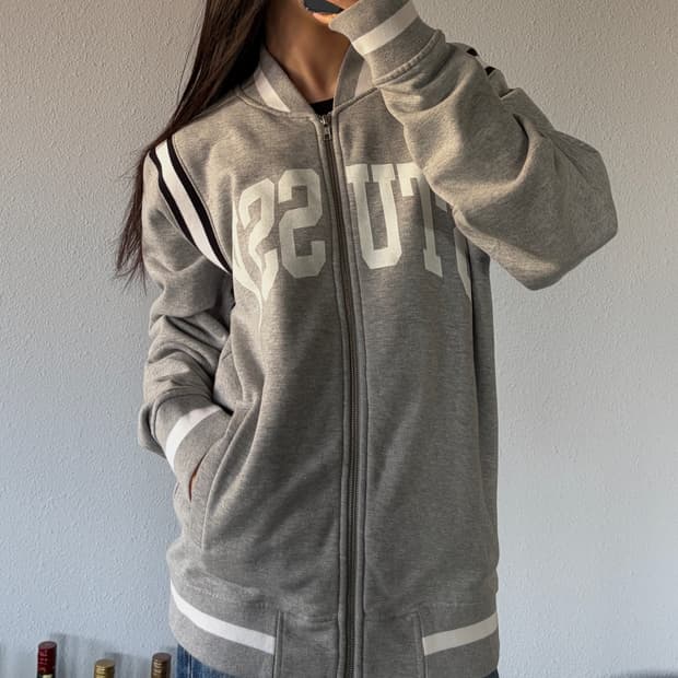 [M]스투시 STUSSY 바시티 코튼 기모 집업