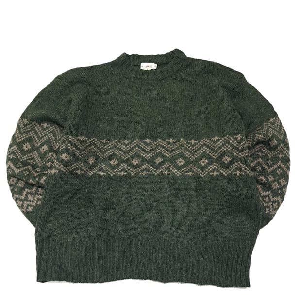 CL206 XL 제이크루 90s홍콩판 울 페어아일 그린 니트 스웨터