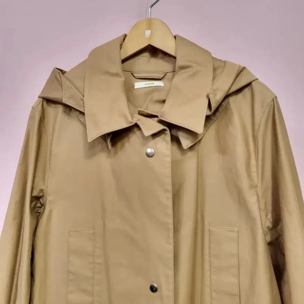 시스템 후드 롱 코트 55 오버핏