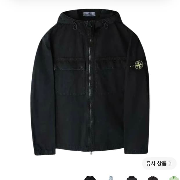 스톤아일랜드 24ss 올드트리트먼트 후드 오버셔츠 블랙 M