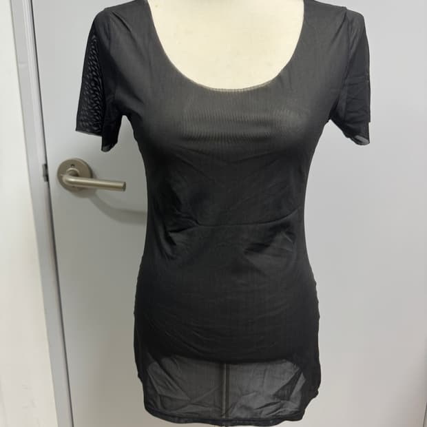 시스루 유넥 반팔티 