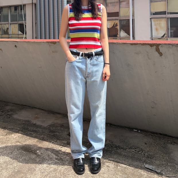90s 게스 멀티 스트라이프 나시탑