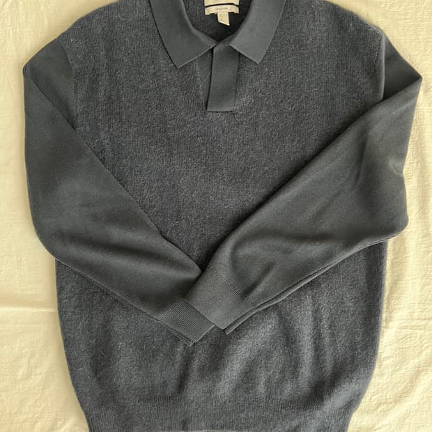 COS(코스)/앙고라 폴로 니트 네이비/S