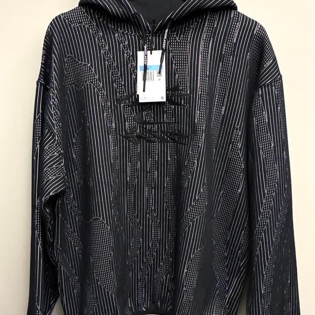 (M/100)나이키 x 오프화이트 엔지니어드 스웻 후드티셔츠 블랙