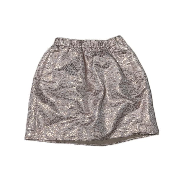 빈티지 새틴 자수 튤립 미니 스커트