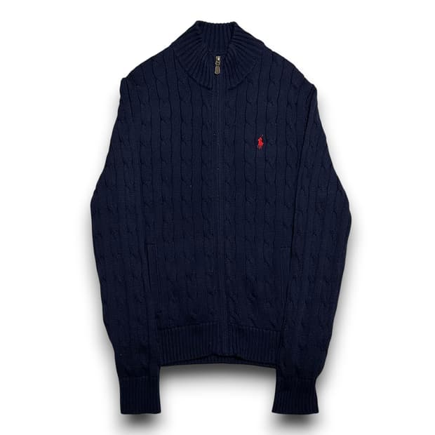 Polo Ralph Lauren 코튼 네이비 케이블 니트집업