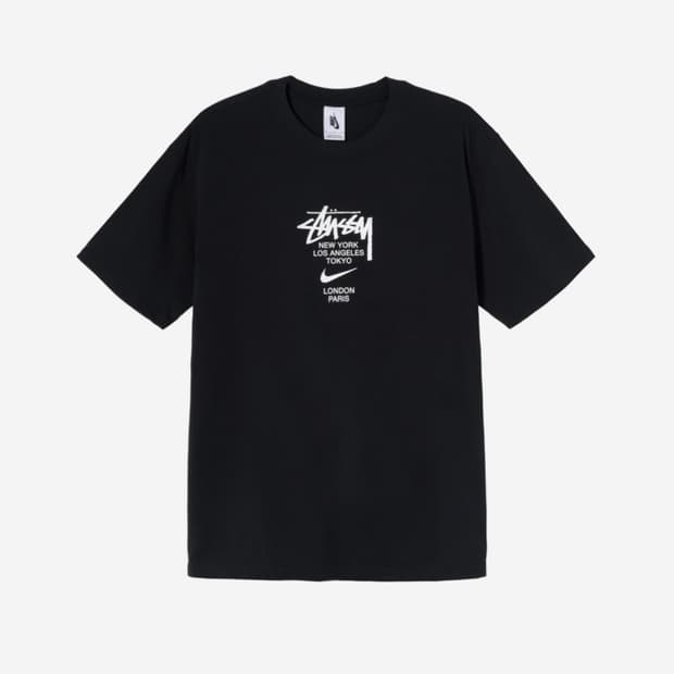 [XL] 나이키 x 스투시 나투시 월드투어 반팔 티셔츠 블랙