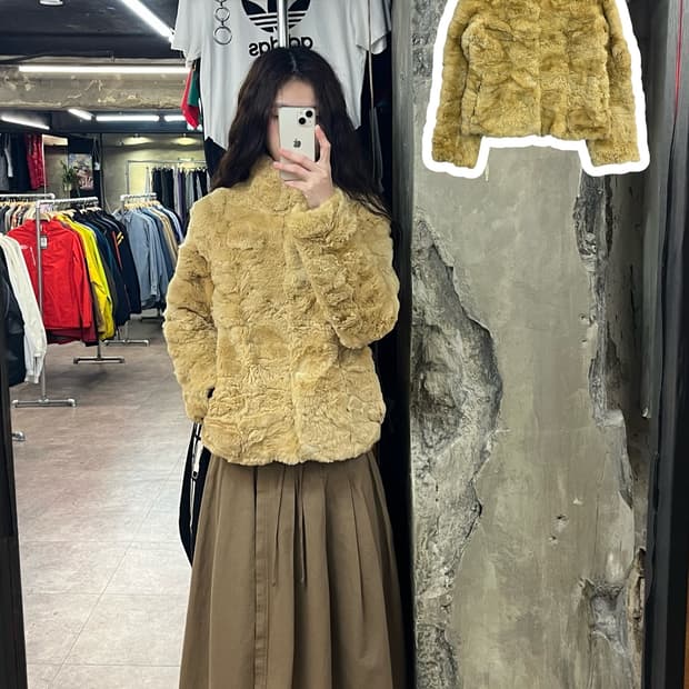 모피 렉스레빗 퍼자켓 M #csz2308