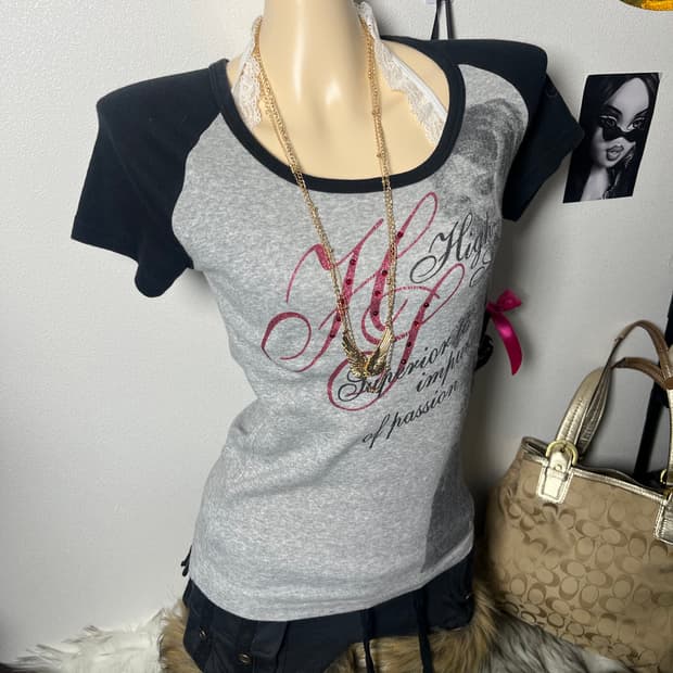 빈티지 갸루 나그랑 반팔 티셔츠