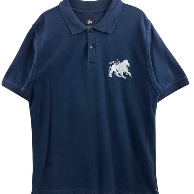 스투시 라이언 자수 네이비 카라티1220