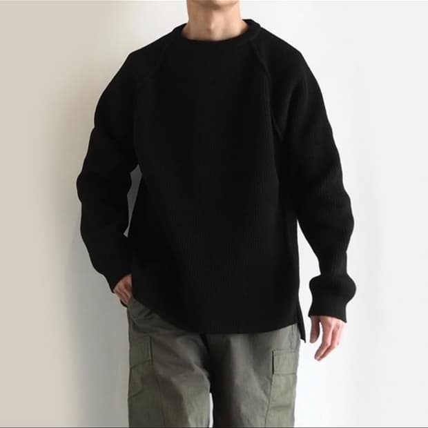 나나미카 5G 크루넥 스웨터 블랙