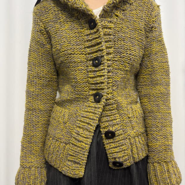 knit button wool cardigan