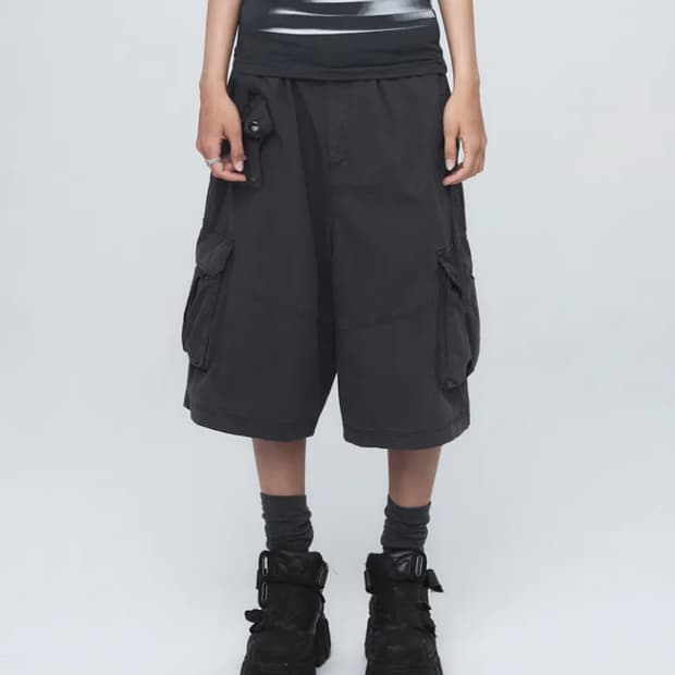 나체 WASHING CARGO HALF PANTS (UNISEX) CHA