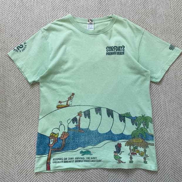빈티지 surfday 그래픽 반팔티셔츠 