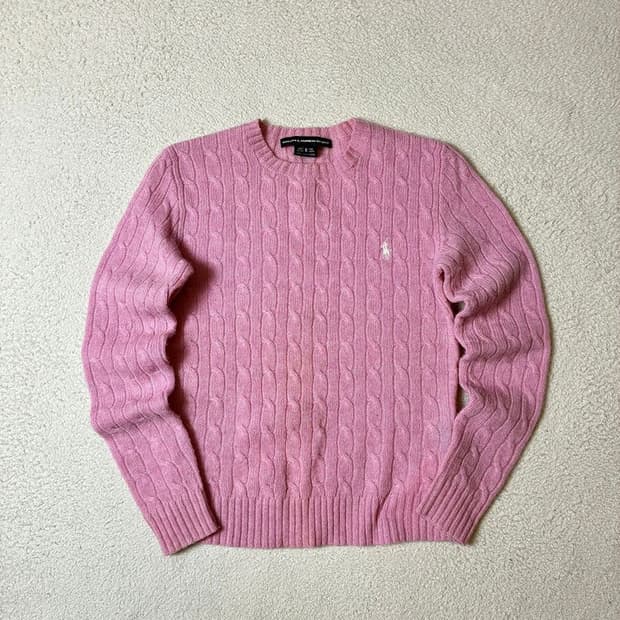 폴로 랄프로렌 00's 케이블 화이트 포니 니트 PN7613