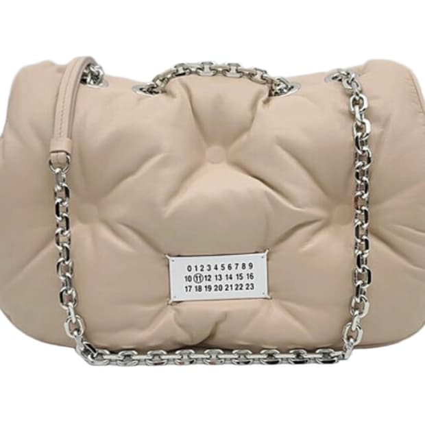 메종 마르지엘라 글램 슬램 플랩 미디움백 베이지